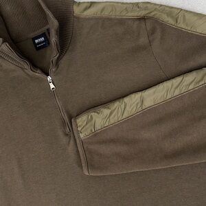 Hugo Boss Mens XL Tenore 1/4 Zip Regular Fit Knit Sweater Pullover Pocket Jacket